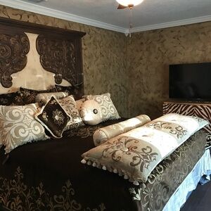 Custom Elegant Brown and Cream Bedding Set